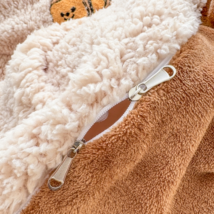 91家纺网 家纺一手货源 找家纺 懒猫家纺 2025新款羊羔绒毛巾绣四件套 熊先生