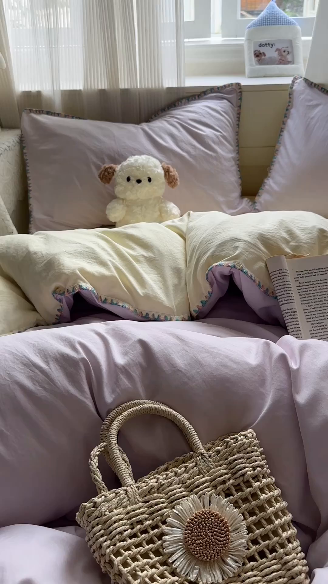 91家纺网 家纺一手货源 找家纺 冕悠家纺 2025新款A类七彩贝壳边水洗棉四件套 七彩-芝士暮山紫