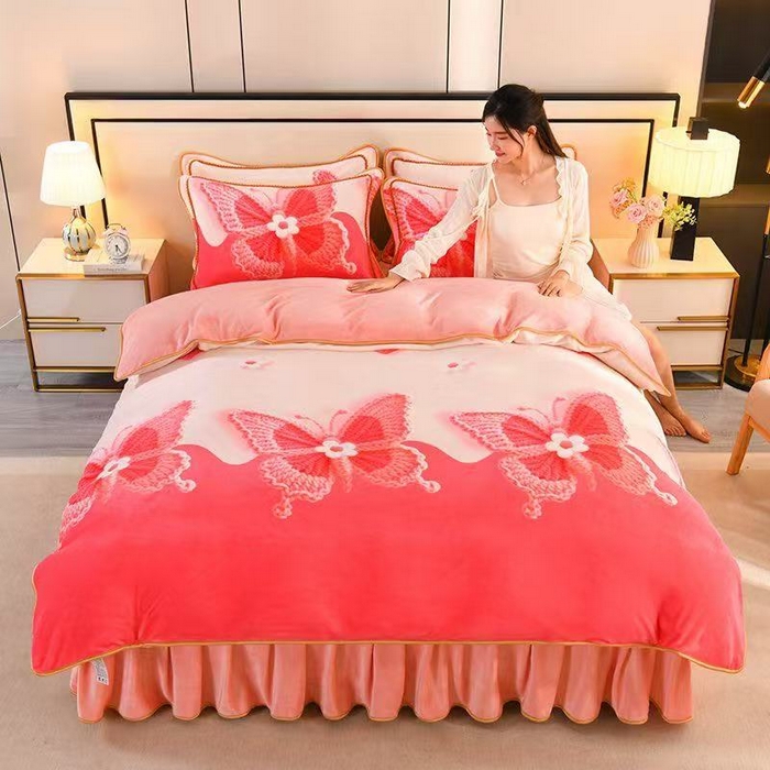 91家纺网 家纺一手货源 找家纺 （总）雨洋2025新款加厚保暖8.5斤牛奶绒金貂婴儿绒四件套