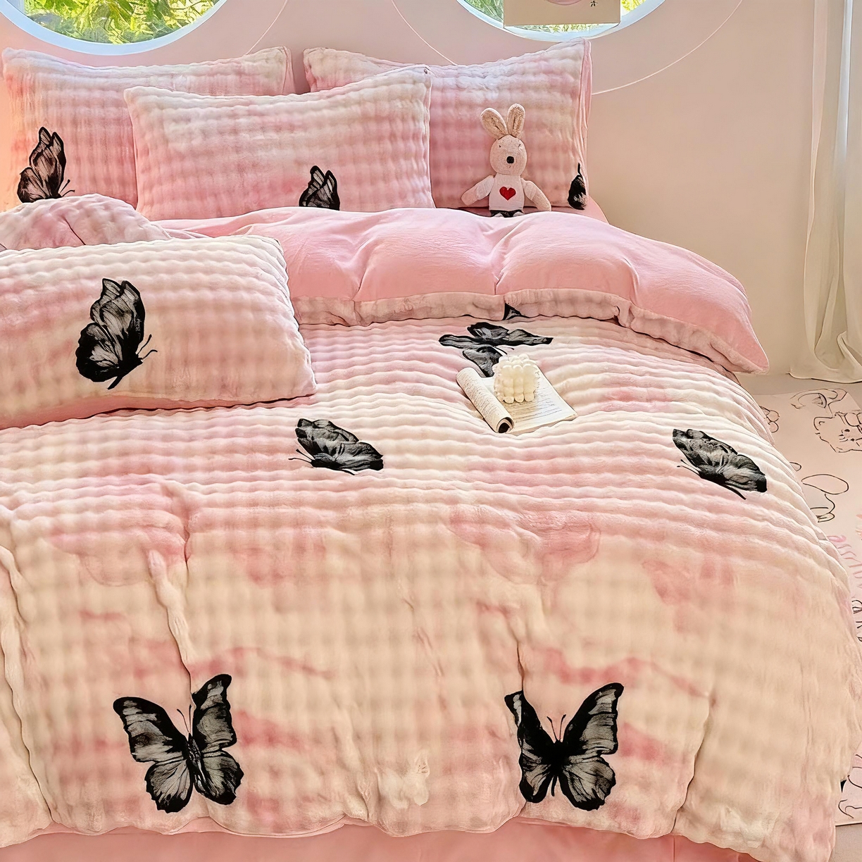 91家纺网 家纺一手货源 找家纺 （总）梦纤绒 2025新款保暖舒适亲肤泡泡绒四件套