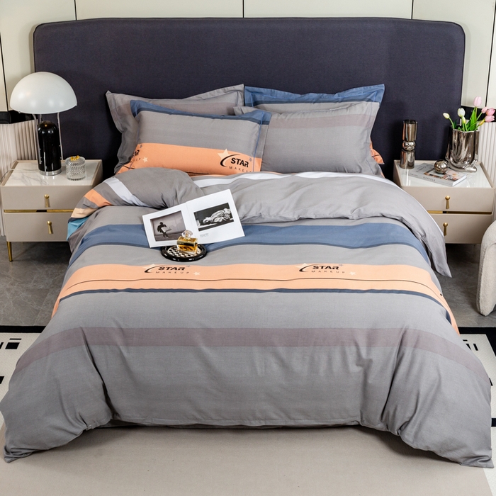 91家纺网 家纺一手货源 找家纺 威布斯家居 2025年9月更新全棉磨毛四件套 C全明星-灰