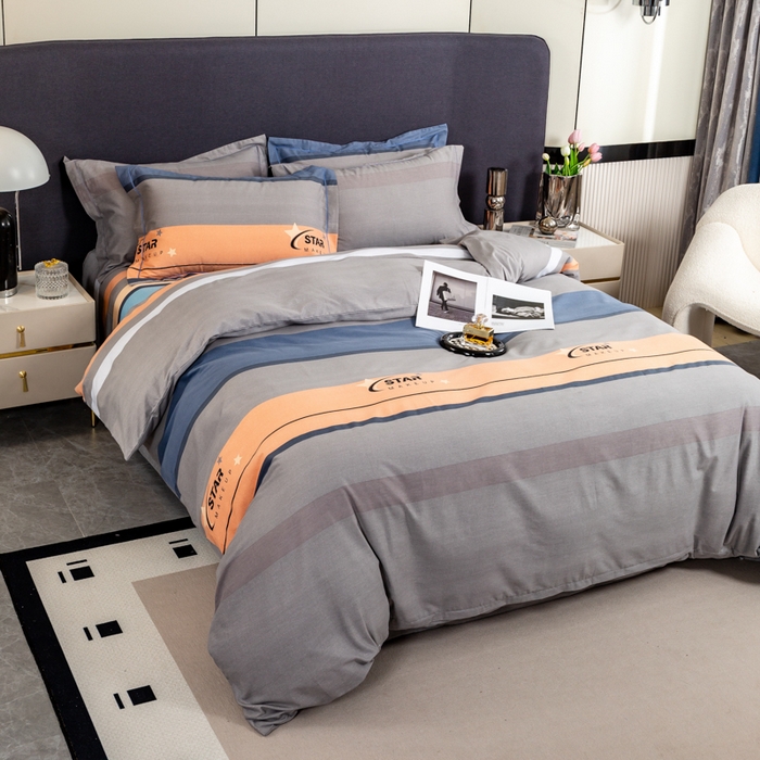 91家纺网 家纺一手货源 找家纺 威布斯家居 2025年9月更新全棉磨毛四件套 C全明星-灰