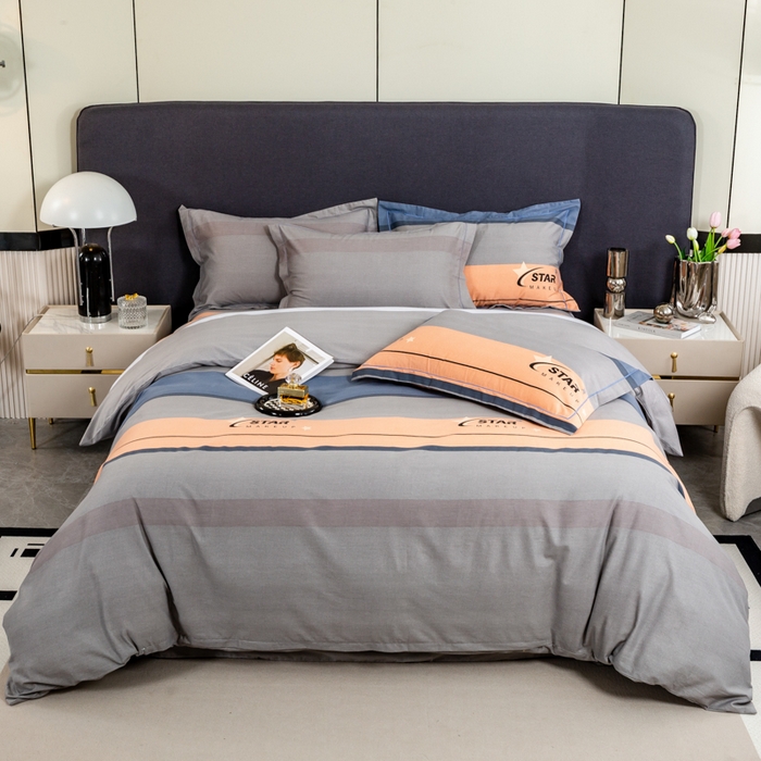 91家纺网 家纺一手货源 找家纺 威布斯家居 2025年9月更新全棉磨毛四件套 C全明星-灰