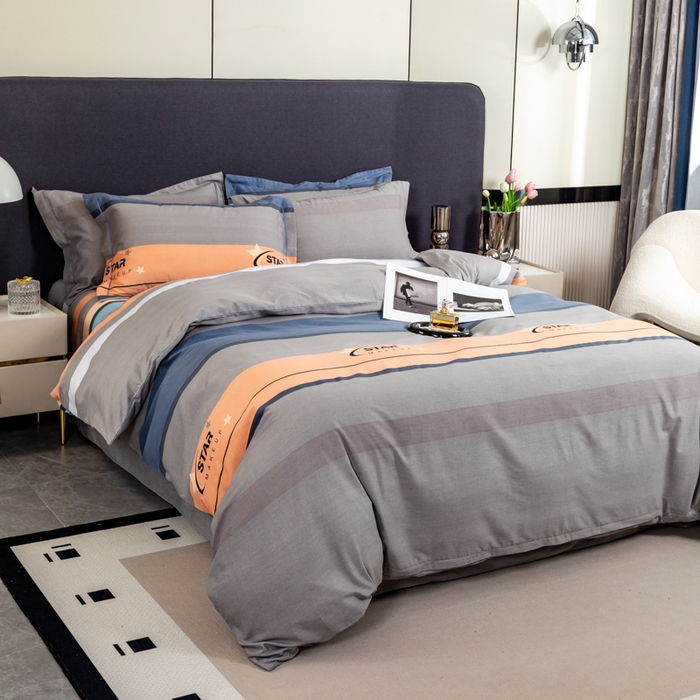 91家纺网 家纺一手货源 找家纺 威布斯家居 2025年9月更新全棉磨毛四件套 C全明星-灰