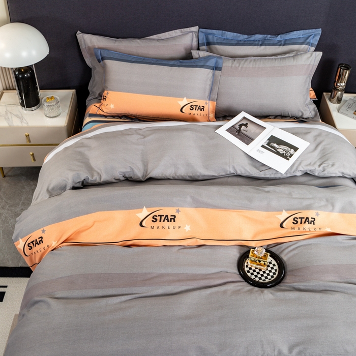 91家纺网 家纺一手货源 找家纺 威布斯家居 2025年9月更新全棉磨毛四件套 C全明星-灰