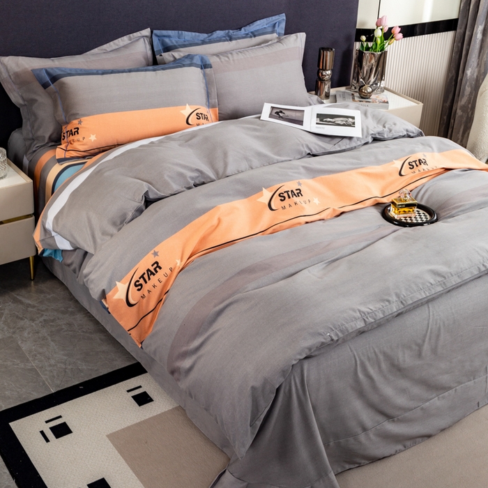 91家纺网 家纺一手货源 找家纺 威布斯家居 2025年9月更新全棉磨毛四件套 C全明星-灰