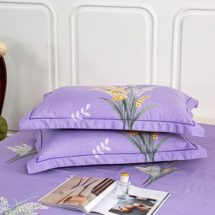 91家纺网 家纺一手货源 找家纺 威布斯家居 2025年9月更新全棉磨毛四件套 D丰收季节-紫