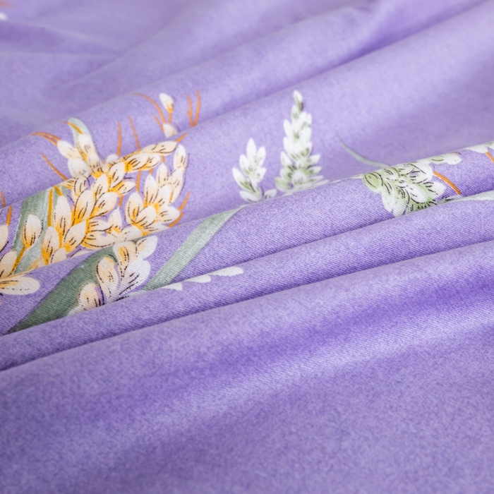 91家纺网 家纺一手货源 找家纺 威布斯家居 2025年9月更新全棉磨毛四件套 D丰收季节-紫