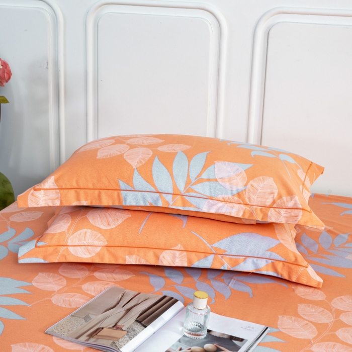 91家纺网 家纺一手货源 找家纺 威布斯家居 2025年9月更新全棉磨毛四件套 D花开曼舞-桔