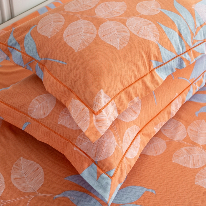 91家纺网 家纺一手货源 找家纺 威布斯家居 2025年9月更新全棉磨毛四件套 D花开曼舞-桔