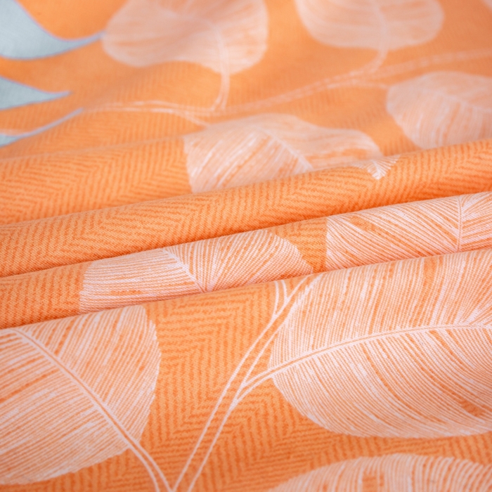 91家纺网 家纺一手货源 找家纺 威布斯家居 2025年9月更新全棉磨毛四件套 D花开曼舞-桔