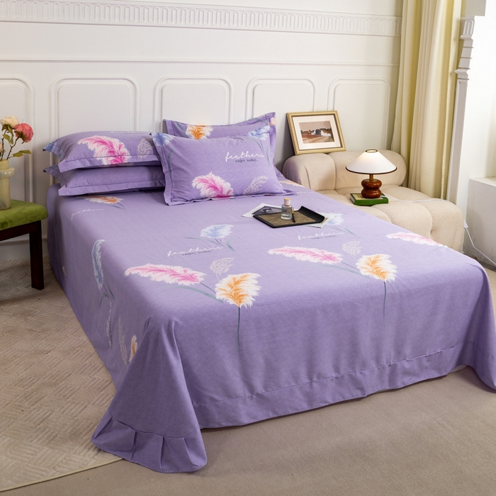 91家纺网 家纺一手货源 找家纺 威布斯家居 2025年9月更新全棉磨毛四件套 D绒绒随风-紫