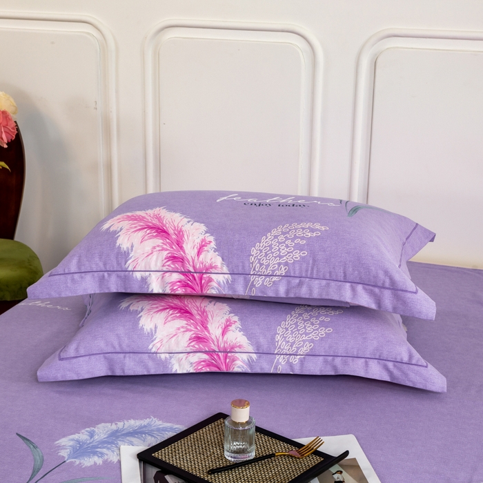 91家纺网 家纺一手货源 找家纺 威布斯家居 2025年9月更新全棉磨毛四件套 D绒绒随风-紫