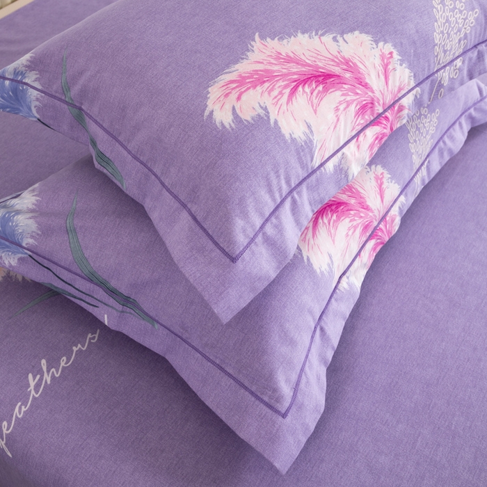 91家纺网 家纺一手货源 找家纺 威布斯家居 2025年9月更新全棉磨毛四件套 D绒绒随风-紫