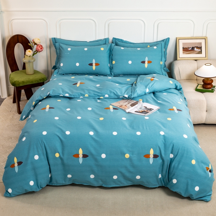 威布斯家居 2025年9月更新全棉磨毛四件套 D釉彩清韵-兰