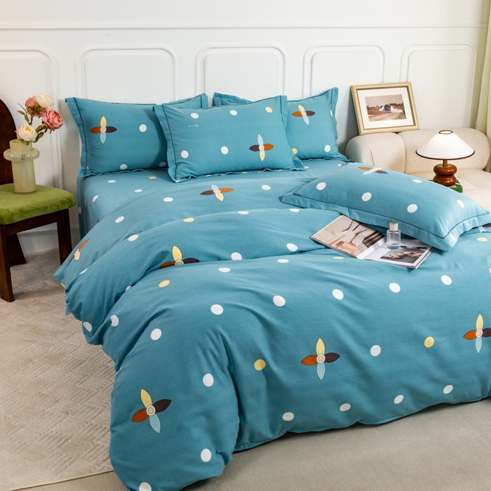 91家纺网 家纺一手货源 找家纺 威布斯家居 2025年9月更新全棉磨毛四件套 D釉彩清韵-兰