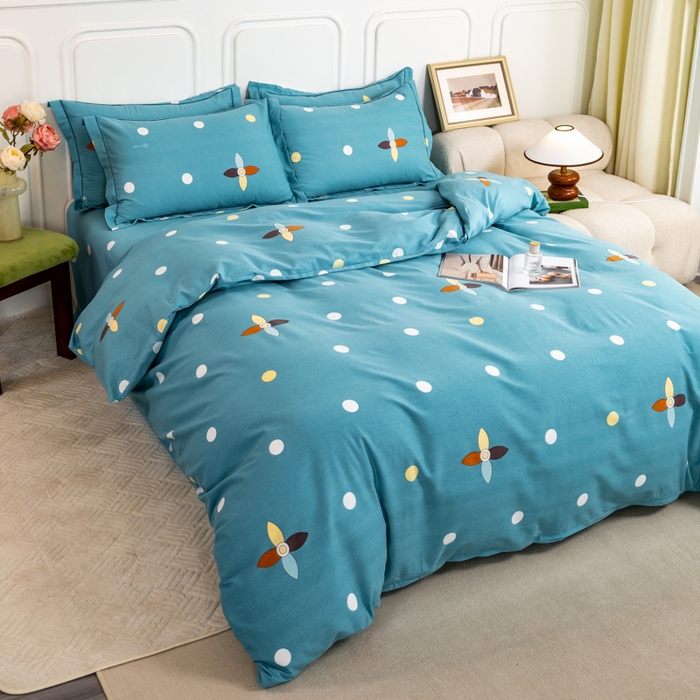 91家纺网 家纺一手货源 找家纺 威布斯家居 2025年9月更新全棉磨毛四件套 D釉彩清韵-兰