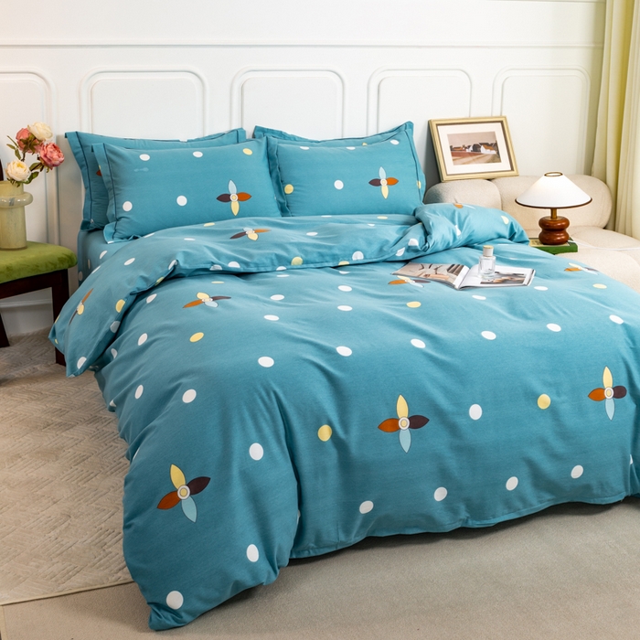 91家纺网 家纺一手货源 找家纺 威布斯家居 2025年9月更新全棉磨毛四件套 D釉彩清韵-兰