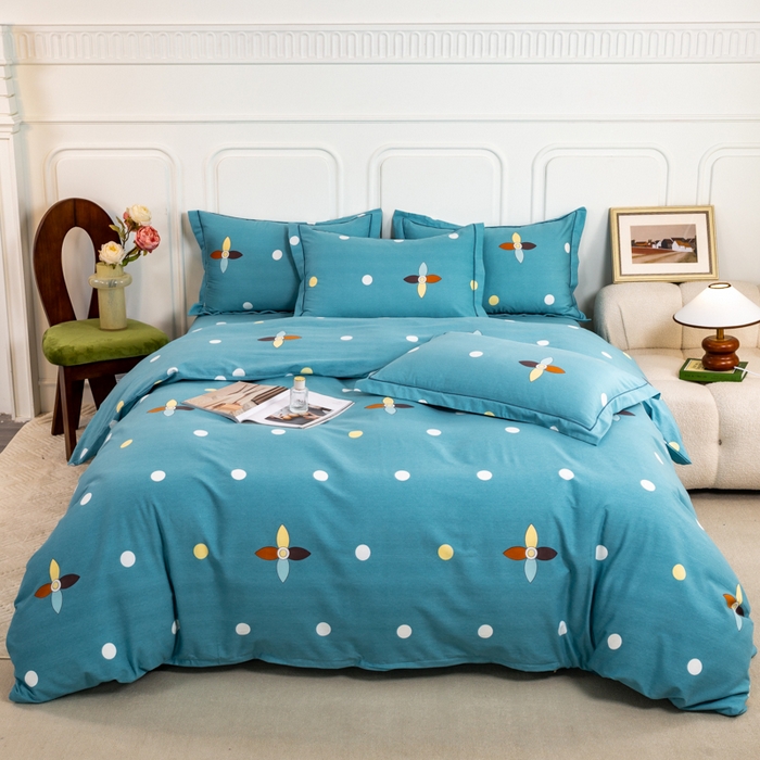 91家纺网 家纺一手货源 找家纺 威布斯家居 2025年9月更新全棉磨毛四件套 D釉彩清韵-兰