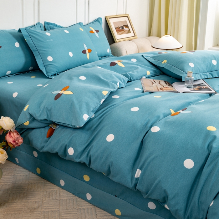 91家纺网 家纺一手货源 找家纺 威布斯家居 2025年9月更新全棉磨毛四件套 D釉彩清韵-兰