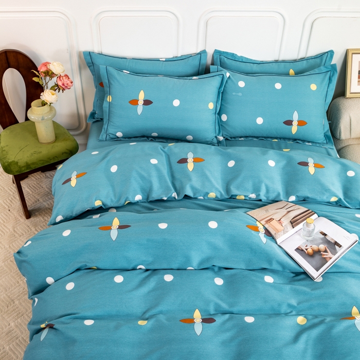 91家纺网 家纺一手货源 找家纺 威布斯家居 2025年9月更新全棉磨毛四件套 D釉彩清韵-兰