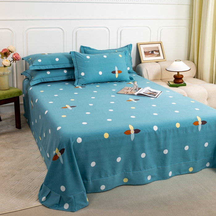 91家纺网 家纺一手货源 找家纺 威布斯家居 2025年9月更新全棉磨毛四件套 D釉彩清韵-兰