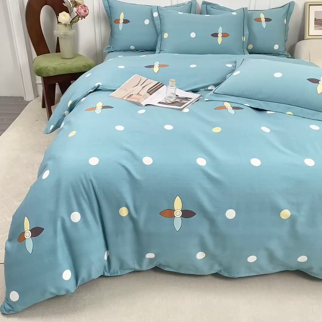 91家纺网 家纺一手货源 找家纺 威布斯家居 2025年9月更新全棉磨毛四件套 D釉彩清韵-兰