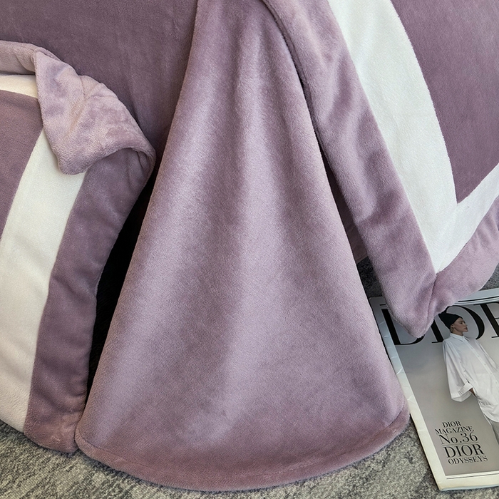 91家纺网 家纺一手货源 找家纺 懒猫家纺 2025新款轻奢拼接牛奶绒四件套-缪斯 缪斯-芋米露