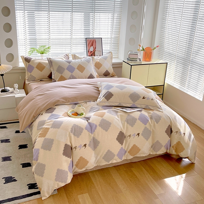 91家纺网 家纺一手货源 找家纺 威布斯家居 2025年9月更新全棉磨毛四件套 比利时 桔