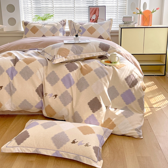 91家纺网 家纺一手货源 找家纺 威布斯家居 2025年9月更新全棉磨毛四件套 比利时 桔