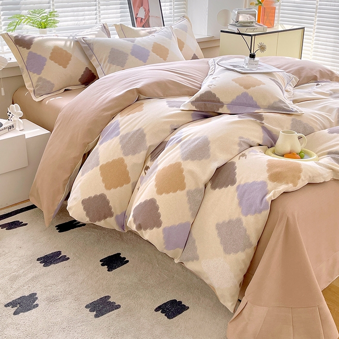 91家纺网 家纺一手货源 找家纺 威布斯家居 2025年9月更新全棉磨毛四件套 比利时 桔