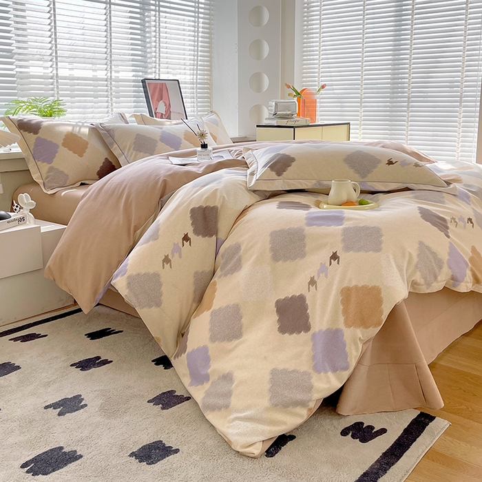 91家纺网 家纺一手货源 找家纺 威布斯家居 2025年9月更新全棉磨毛四件套 比利时 桔