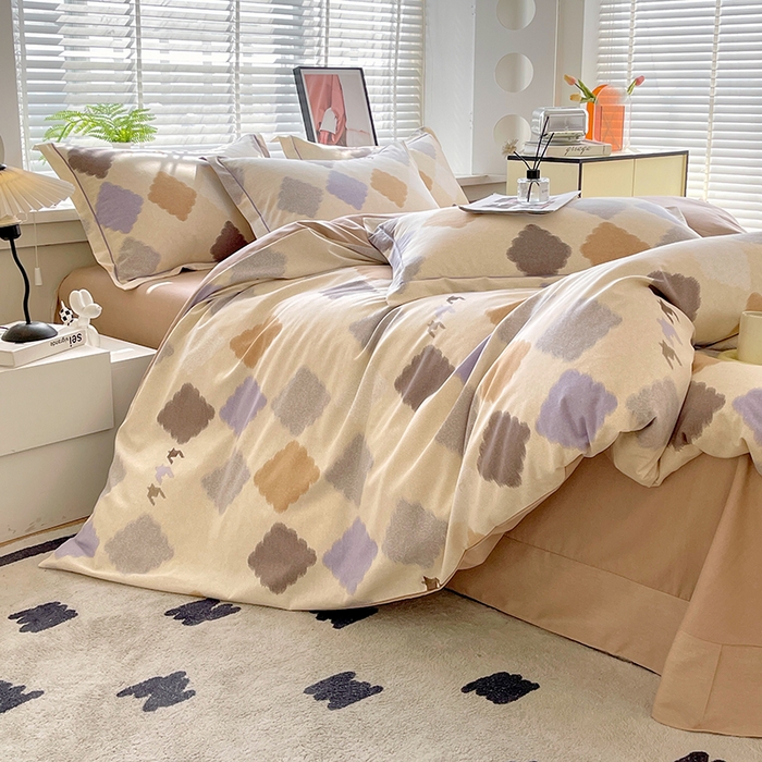 91家纺网 家纺一手货源 找家纺 威布斯家居 2025年9月更新全棉磨毛四件套 比利时 桔