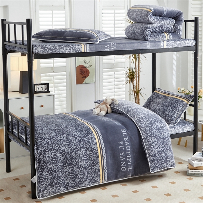 91家纺网 家纺一手货源 找家纺 （总）雨洋家纺 2025新款学生季加厚保暖牛奶绒金貂绒婴儿宝宝学生三件套 