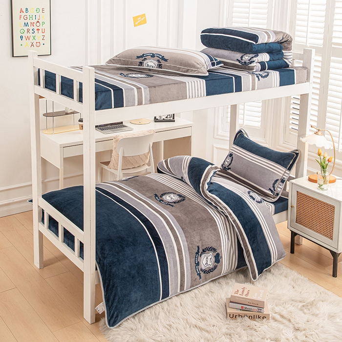 91家纺网 家纺一手货源 找家纺 （总）雨洋家纺 2025新款学生季加厚保暖牛奶绒金貂绒婴儿宝宝学生三件套 