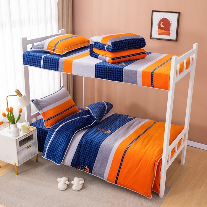 91家纺网 家纺一手货源 找家纺 （总）雨洋家纺 2025新款学生季加厚保暖牛奶绒金貂绒婴儿宝宝学生三件套 