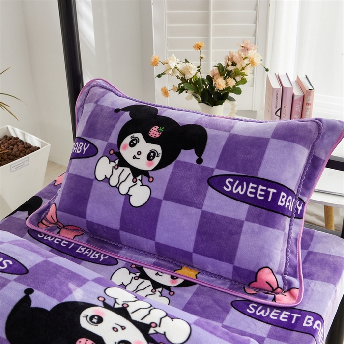 91家纺网 家纺一手货源 找家纺 （总）雨洋家纺 2025新款学生季加厚保暖牛奶绒金貂绒婴儿宝宝学生三件套 