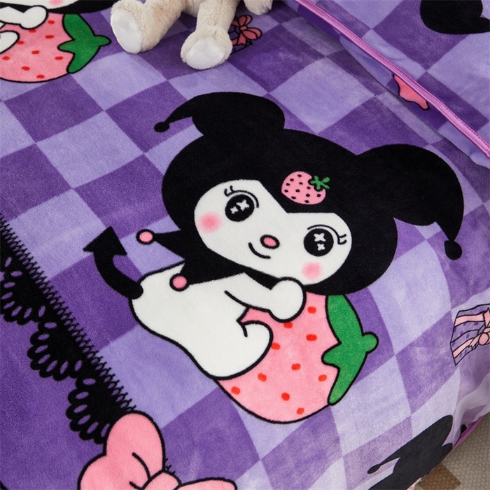 91家纺网 家纺一手货源 找家纺 （总）雨洋家纺 2025新款学生季加厚保暖牛奶绒金貂绒婴儿宝宝学生三件套 