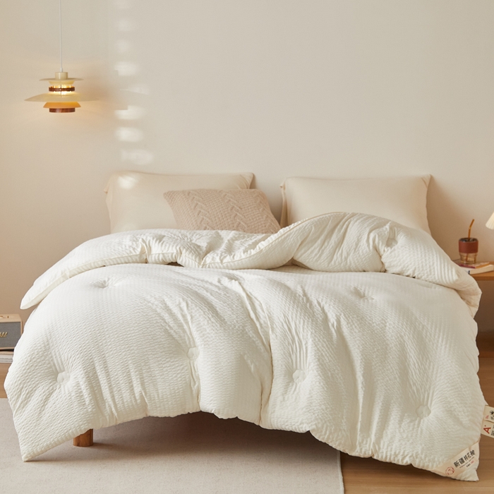 91家纺网 家纺一手货源 找家纺 （总）大彩家居 2025新款A类亲肤泡泡纱棉花被被子被芯