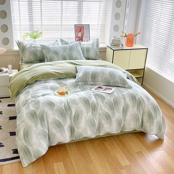 91家纺网 家纺一手货源 找家纺 威布斯家居 2025年9月更新全棉磨毛四件套 闪耀 绿