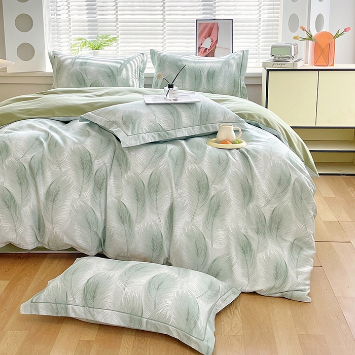 91家纺网 家纺一手货源 找家纺 威布斯家居 2025年9月更新全棉磨毛四件套 闪耀 绿