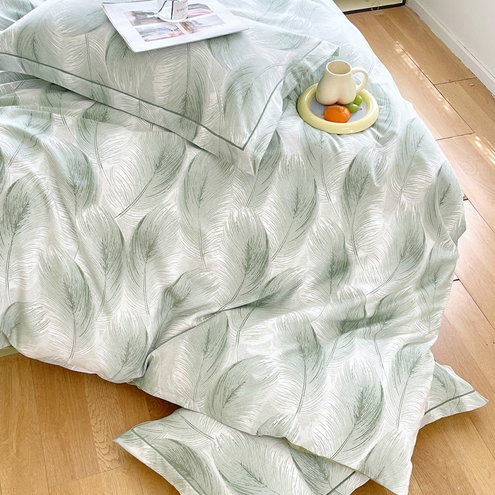 91家纺网 家纺一手货源 找家纺 威布斯家居 2025年9月更新全棉磨毛四件套 闪耀 绿