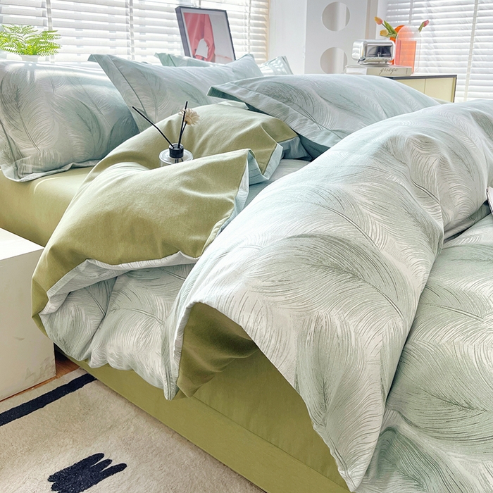 91家纺网 家纺一手货源 找家纺 威布斯家居 2025年9月更新全棉磨毛四件套 闪耀 绿