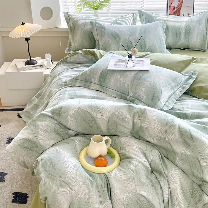 91家纺网 家纺一手货源 找家纺 威布斯家居 2025年9月更新全棉磨毛四件套 闪耀 绿