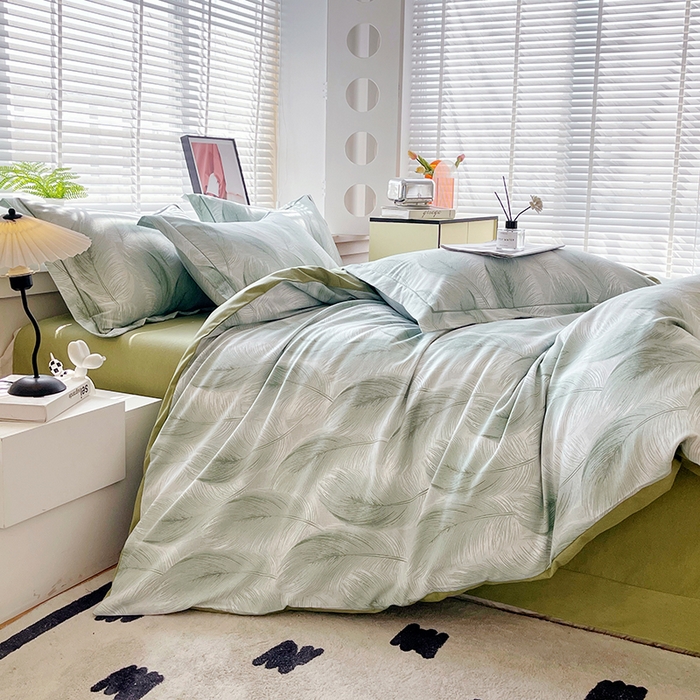 91家纺网 家纺一手货源 找家纺 威布斯家居 2025年9月更新全棉磨毛四件套 闪耀 绿