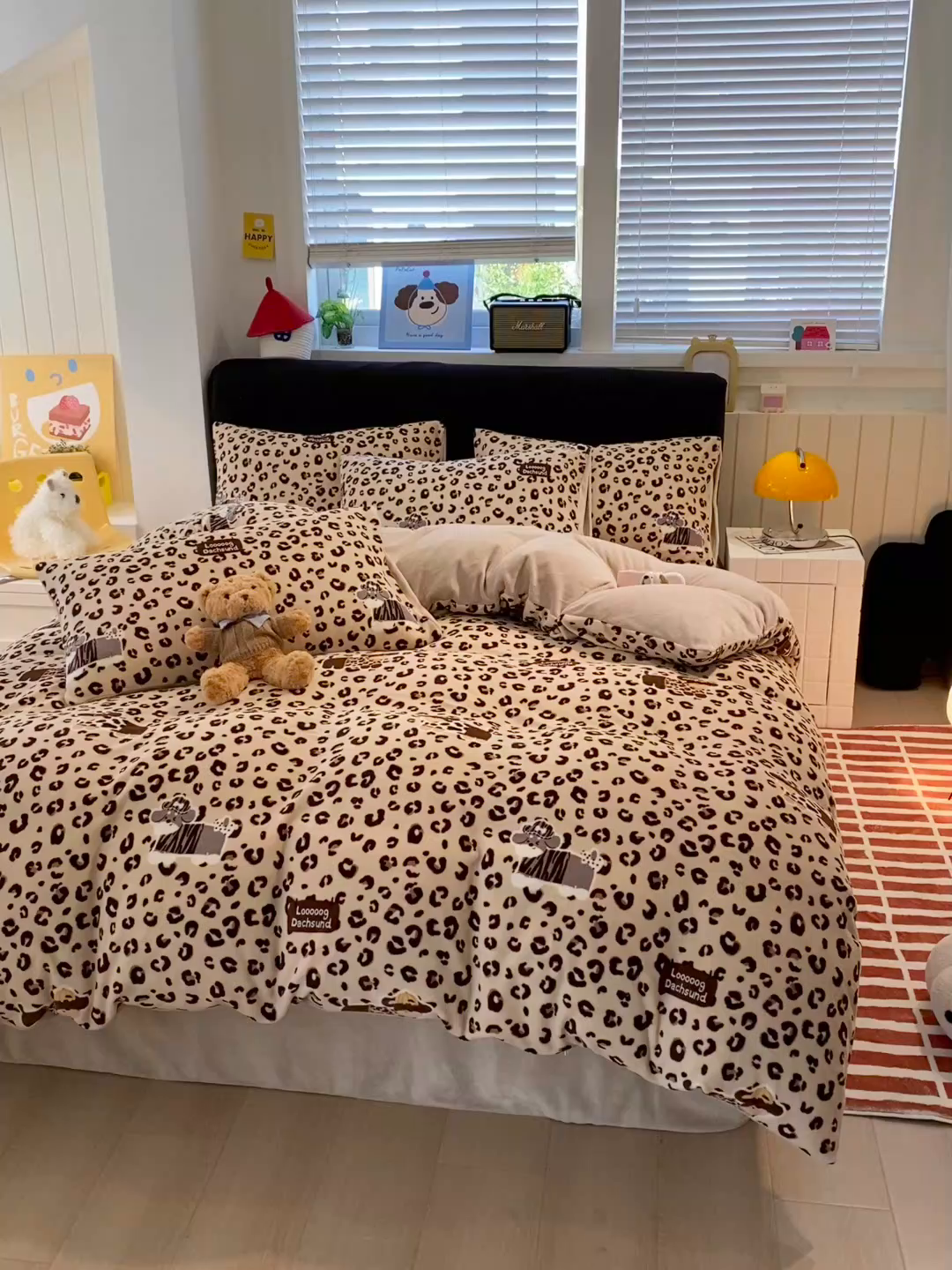 91家纺网 家纺一手货源 找家纺 （总）佰亿莱 2025直播新款印花小清新法莱绒牛奶绒四件套