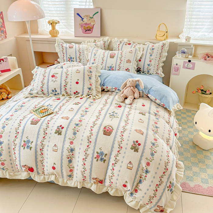 91家纺网 家纺一手货源 找家纺 （总）懒猫家纺 2025新款韩版牛奶绒四件套