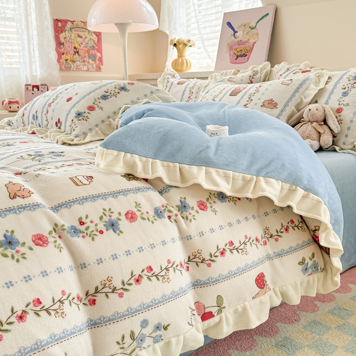 91家纺网 家纺一手货源 找家纺 （总）懒猫家纺 2025新款韩版牛奶绒四件套