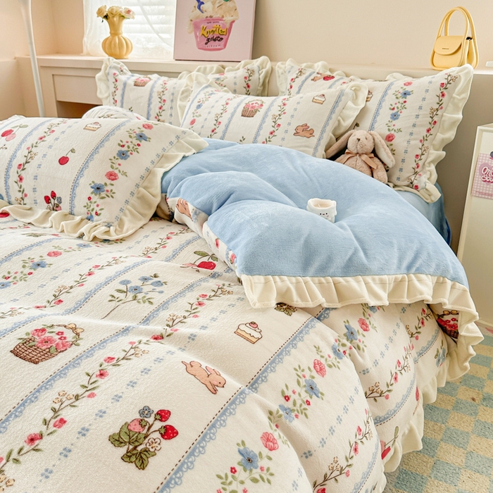 91家纺网 家纺一手货源 找家纺 （总）懒猫家纺 2025新款韩版牛奶绒四件套