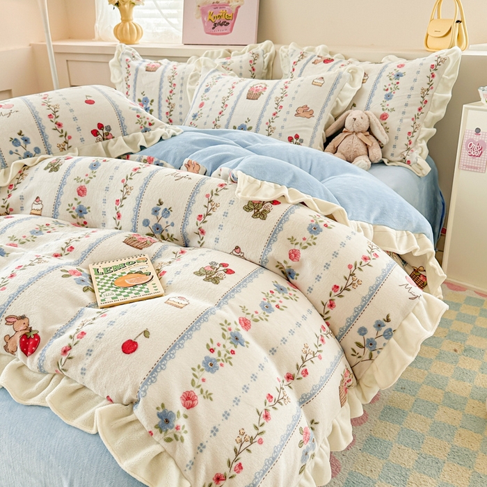 91家纺网 家纺一手货源 找家纺 （总）懒猫家纺 2025新款韩版牛奶绒四件套